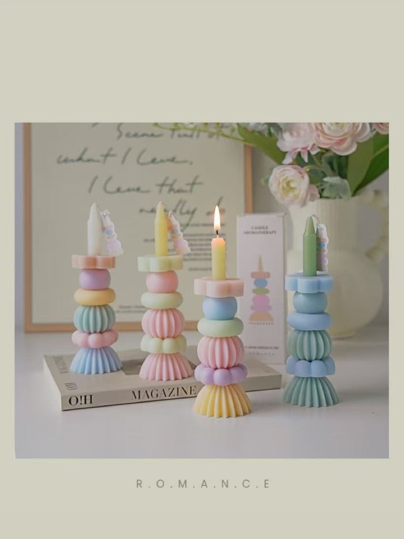 Fragrance In Home - Vela Aromática Geométrica Artesanal em Camadas,