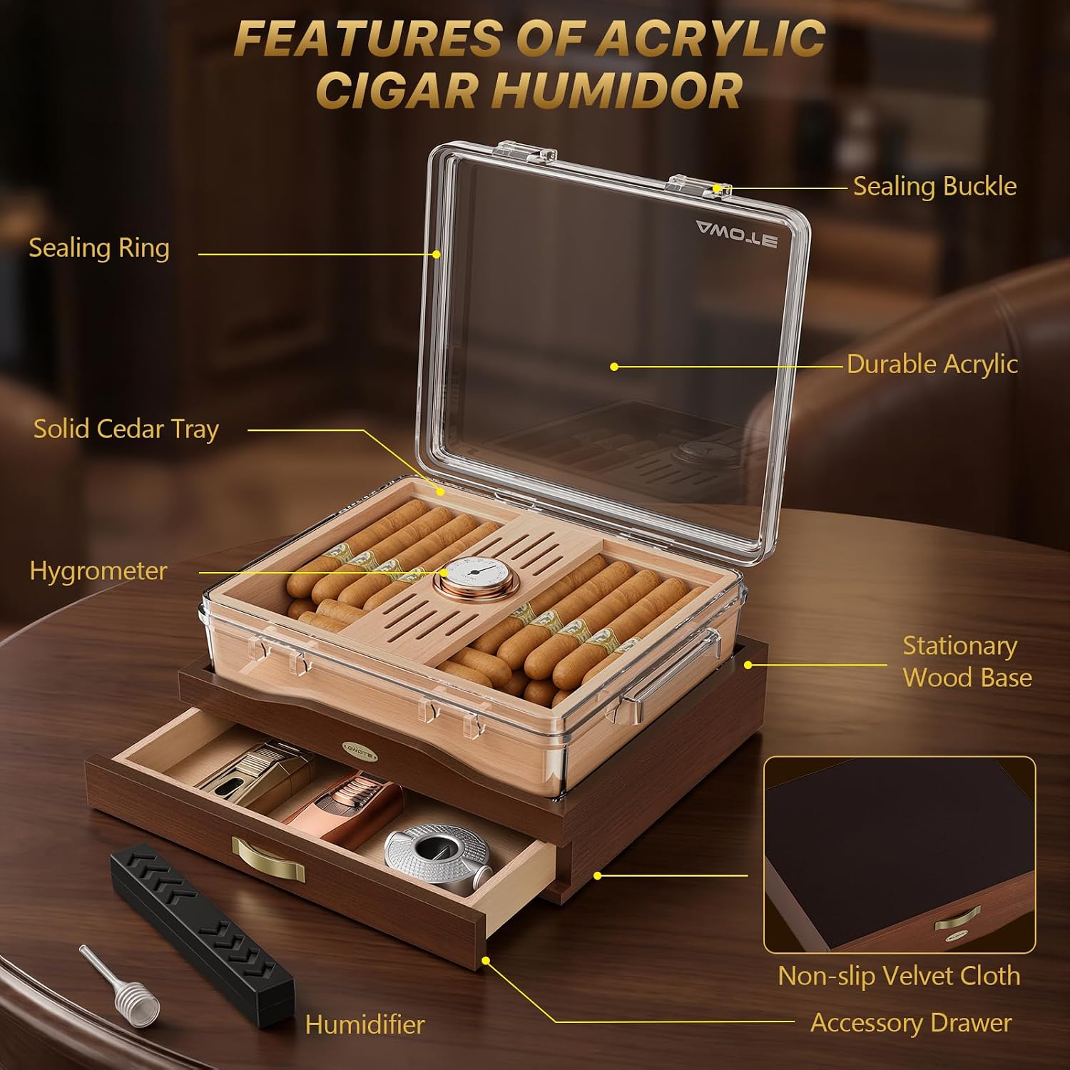 Caixa Umidificadora de Cigarro - Home Fragrance Maple Walnut avaliação e preço