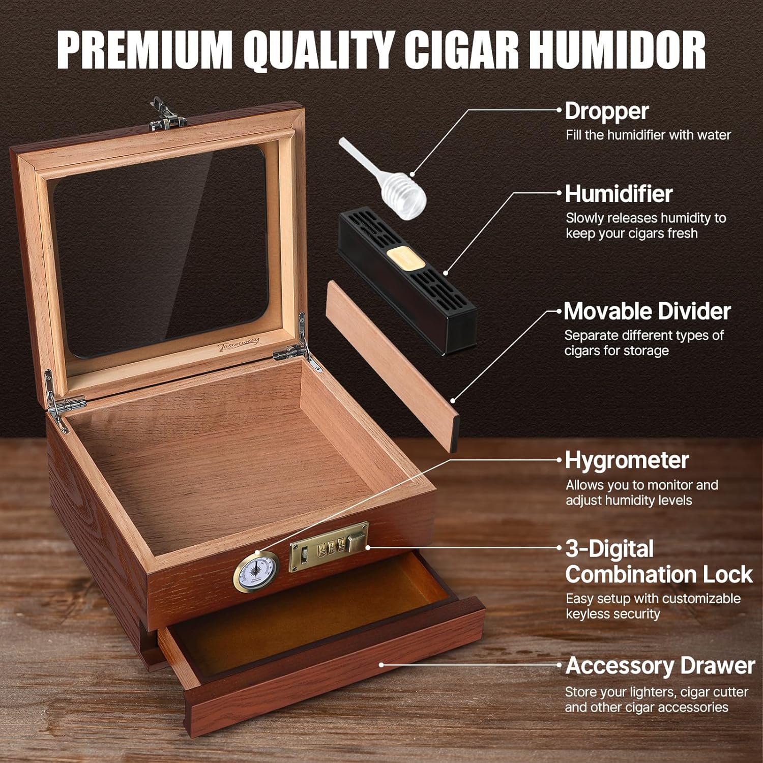 Umidificador de Charutos, Caix - Home Fragrance Maple Walnut avaliação e preço