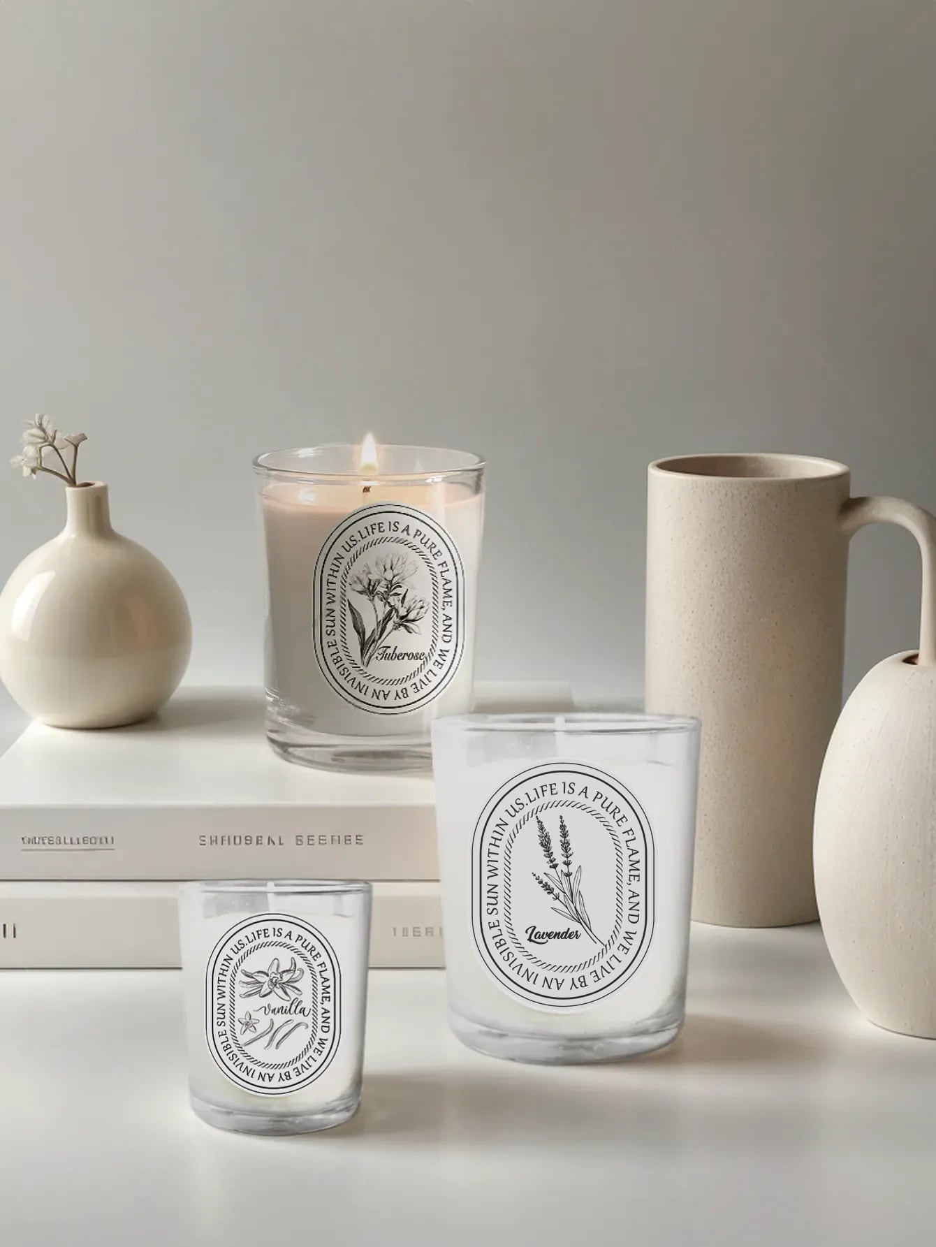 Velas em potes de vidro com ar - Home Fragrance Vanilla Scented Candle avaliação e preço